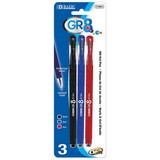 Bazic Products 17091 GR8 Assorted Color Oil-Gel Ink Pen w/ Rubberized Barrel (3/Pack)