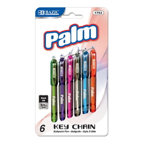 Bazic Products 1753 Palm Mini Ballpoint Pen w/ Key Ring (6/Pack)
