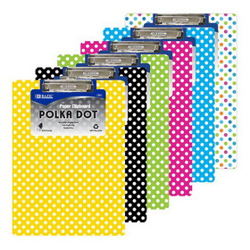 Bazic Products 1812 Standard Size Polka Dot Paperboard Clipboard w/ Low Profile Clip