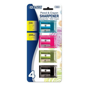 Bazic Products 1903 Dual Blades Square Sharpener w/ Receptacle (4/Pack)