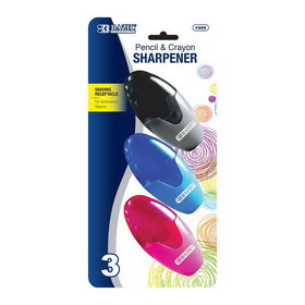 Bazic Products 1909 Xtreme Oval Sharpener w/ Receptacle (3/Pack)