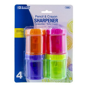 Bazic Products 1929 Single Hole Sharpener w/ Round Receptacle (4/pack)