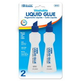 Bazic Products 2012 3.38 Oz. (80 mL) Stationery Clear Glue (2/Pack)