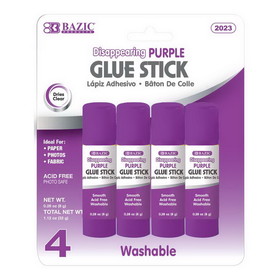 Bazic Products 2023 8g / 0.28 Oz. Small Washable Purple Glue Stick (4/Pack)