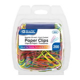 Bazic Products 204 No.1 Regular (33mm) Color Paper Clips (200/Pack)