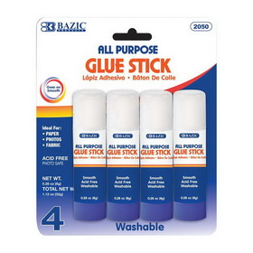 Bazic Products 2050 8g / 0.28 Oz. Premium Small Glue Stick (4/Pack)