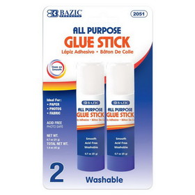 Bazic Products 2051 21g / 0.7 Oz Premium Large Glue Stick (2/Pack)