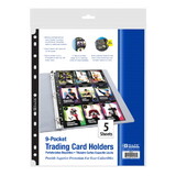 Bazic Products 2101 Trading Card Holders Double Sided Side Loading 9-Pockets (5/Pack) - Pack of 24