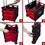 Bazic Products 2199 16" X 18" X 15" Red Folding Cart on Wheels w/ Lid Cover - Pack of 3