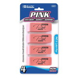 Bazic Products 2227 Pink Bevel Eraser (4/Pack)