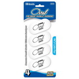 Bazic Products 2230 White Oval Eraser (4/Pack)