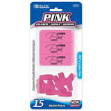 Bazic Products 2233 Pink Eraser Sets ( 15/Pack)