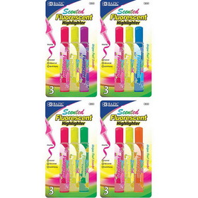 Bazic Products 2314 Fruit Scented Highlighters (3/Pack)
