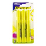 Bazic Products 2320 Yellow Desk Style Fluorescent Highlighters (3/Pack)