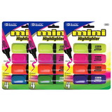 Bazic Products 2323 Mini Desk Style Fluorescent Highlighters (4/Pack)