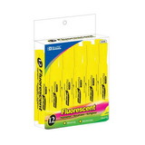 Bazic Products 2332 Yellow Desk Style Fluorescent Highlighters (12/Box)