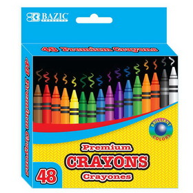 Bazic Products 2510 48 Ct. Premium Color Crayons