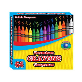 Bazic Products 2515 64 Ct. Premium Color Crayons w/ Sharpener