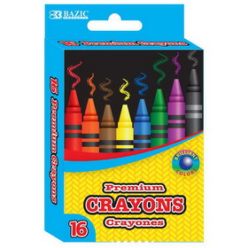 Bazic Products 2517 16 Color Premium Crayons