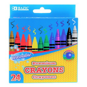 Bazic Products 2530 24 Color Washable Premium Crayons