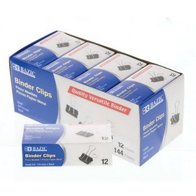 Bazic Products 265 Small 3/4" (19mm) Black Binder Clip (12/Box)