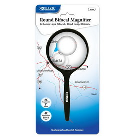 Bazic Products 2711 3" Round 2x Handheld Magnifier & 4x Bifocal Inset