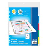 Bazic Products 3117 3-Ring Binder Dividers w/ 5-Insertable Color Tabs