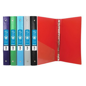 Bazic Products 3132 1" Matte Color Poly 3-Ring Binder w/ Pocket