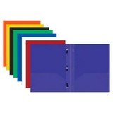 Bazic Products 3159 Solid Color 2-Pockets Poly Portfolio w/ 3 Prongs