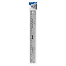 Bazic Products 316 12" (30cm) Stainless Steel Ruler w/ Non Skid Back