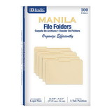 Bazic Products 3181 1/3 Cut Legal Size Manila File Folder (100/Box)