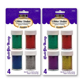 Bazic Products 3442 8g / 0.28 Oz. 4 Primary Color Glitter Shaker