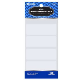 Bazic Products 3802 2 3/4" X 1" White Multipurpose Label (128/Pack)