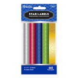Bazic Products 3804 Assorted Color Foil Star Label (660/Pack)