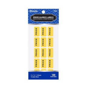 Bazic Products 3806 Yellow Price Mark Label (180/Pack)