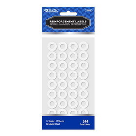Bazic Products 3810 White Round Reinforcement Label (544/Pack)