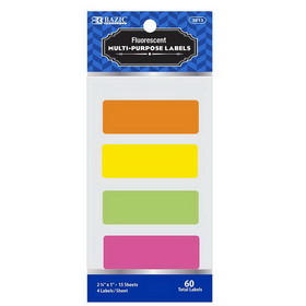 Bazic Products 3813 2 3/4" X 1" Fluorescent Multipurpose Label (60/Pack)