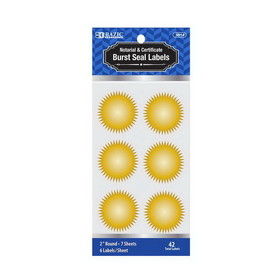Bazic Products 3814 2" Gold Foil Notary/Certificate Seal Label (42/Pack)
