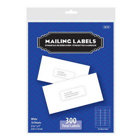 Bazic Products 3818 1" X 2 5/8" White Address Labels (300/Pack)