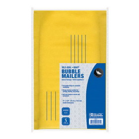 Bazic Products 5001 4" X 7.25" (#000) Self-Seal Bubble Mailers (5/Pack)