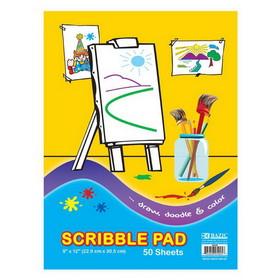 Bazic Products 5005 50 Ct. 9" X 12" Scribble Pad