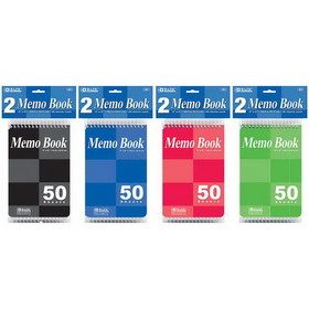 Bazic Products 501 50 Ct. 4" X 6" Top Bound Spiral Memo Books (2/Pack)
