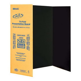 Bazic Products 5034 36" X 48" Black Tri-Fold Corrugated Presentation Board