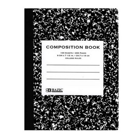 Bazic Products 5050 C/R 100 Ct. Black Marble Composition Book