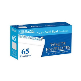 Bazic Products 5065 #6 3/4 Self-Seal White Envelope (65/Pack)