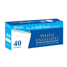 Bazic Products 5067 #10 Self-Seal White Envelope (40/Pack)