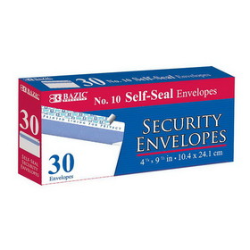 Bazic Products 5068 #10 Self-Seal Security Envelope (30/Pack)