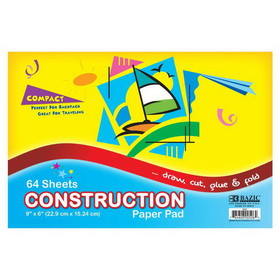 Bazic Products 506 64 Ct. 6" X 9" Mini Construction Paper Pad