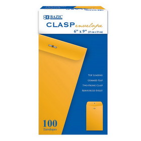 Bazic Products 5071 6" X 9" Clasp Envelope (100/Box)