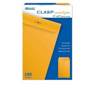 Bazic Products 5072 9" X 12" Clasp Envelope (100/Box)